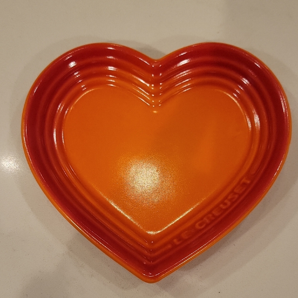 Retired Flame Orange Le Creuset Heart Dish